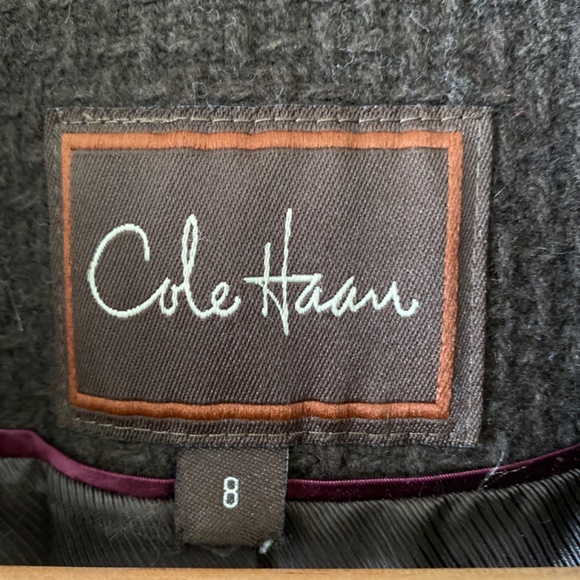 Cole Haan wool and leather trim coat - Picture 2 of 5